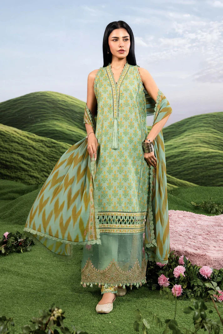 MARIA B BASICS MB-CUSV14-12B-3 Pc Unstitched Embroidered Lawn Suit