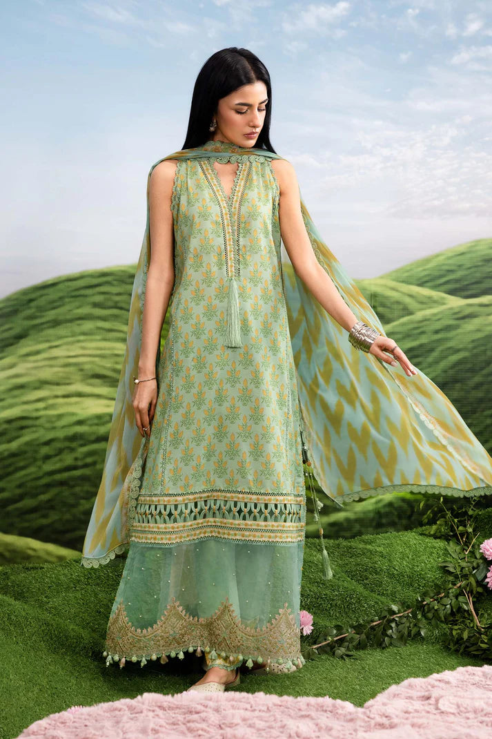 MARIA B BASICS MB-CUSV14-12B-3 Pc Unstitched Embroidered Lawn Suit