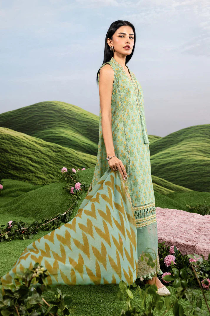 MARIA B BASICS MB-CUSV14-12B-3 Pc Unstitched Embroidered Lawn Suit