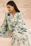Nur Embroidered and Printed Lawn Collection | MP- 45 (White Floral)