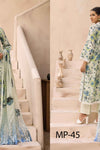 Nur Embroidered and Printed Lawn Collection | MP- 45 (White Floral)