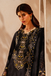 Rang Rasiya Premium Embroidered Lawn Unstitched 3Pc Suit - LAYL(Black)