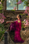 Rang Rasiya Premium Embroidered Lawn Unstitched 3Pc Suit - MAYA(Berry Wine)