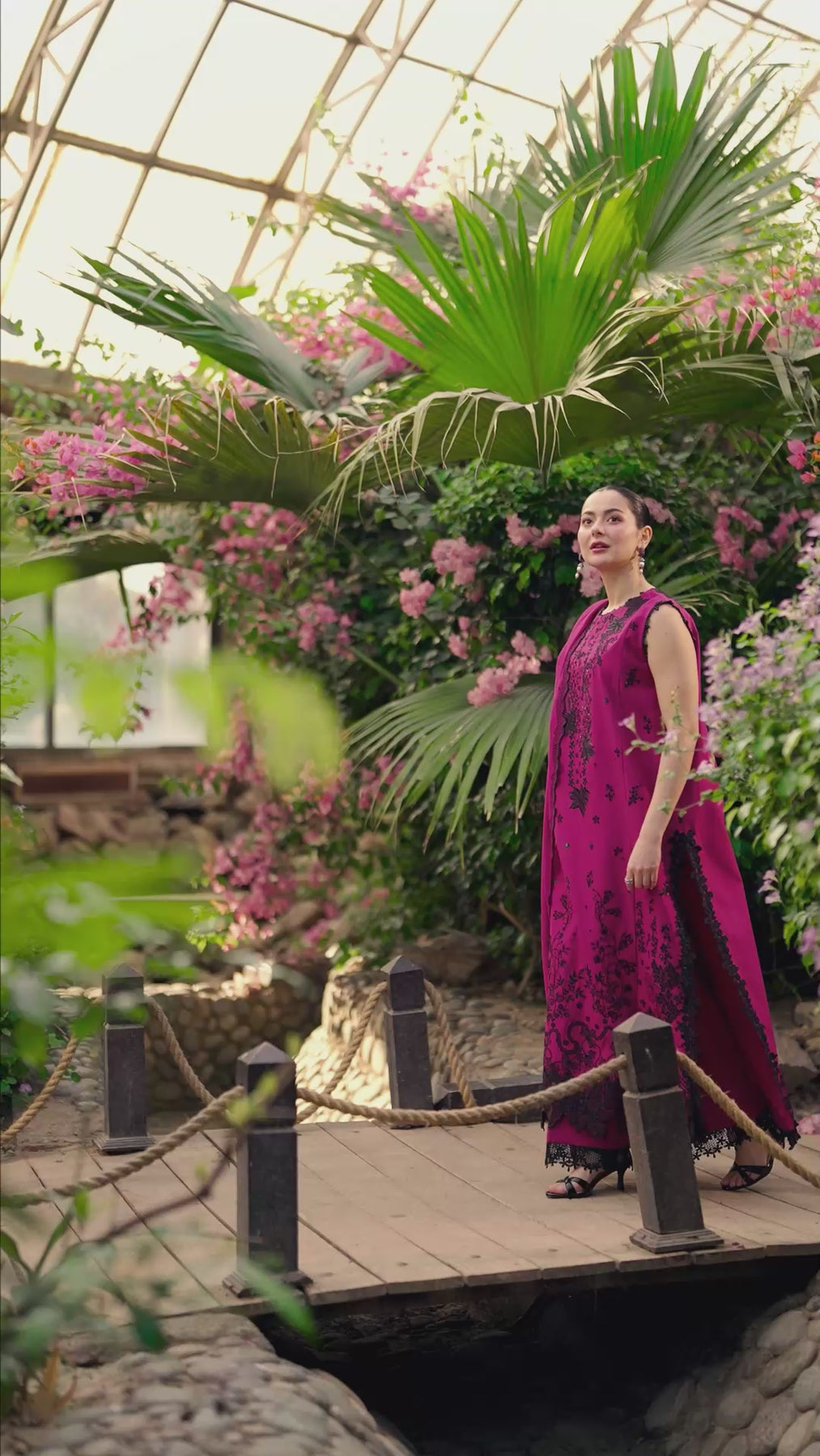Rang Rasiya Premium Embroidered Lawn Unstitched 3Pc Suit - MAYA(Berry Wine)
