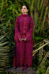 Rang Rasiya Premium Embroidered Lawn Unstitched 3Pc Suit - AYRA(Maroon)