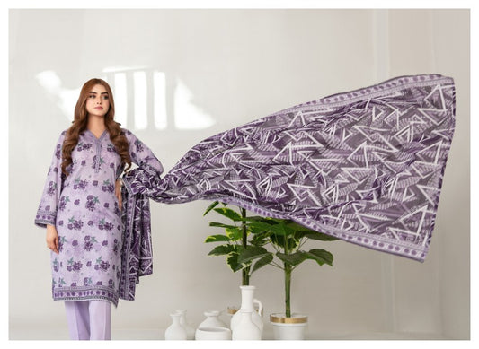 Tawakkal Mehza Un-Stitched Rotary Printed Lawn- Volume 1 Code D-3235 (Lilac)