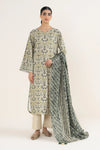 Sapphire | 3 Piece - Printed Khaddar Suit | SKU: 0U3PDD25V98C | Off White & Grey