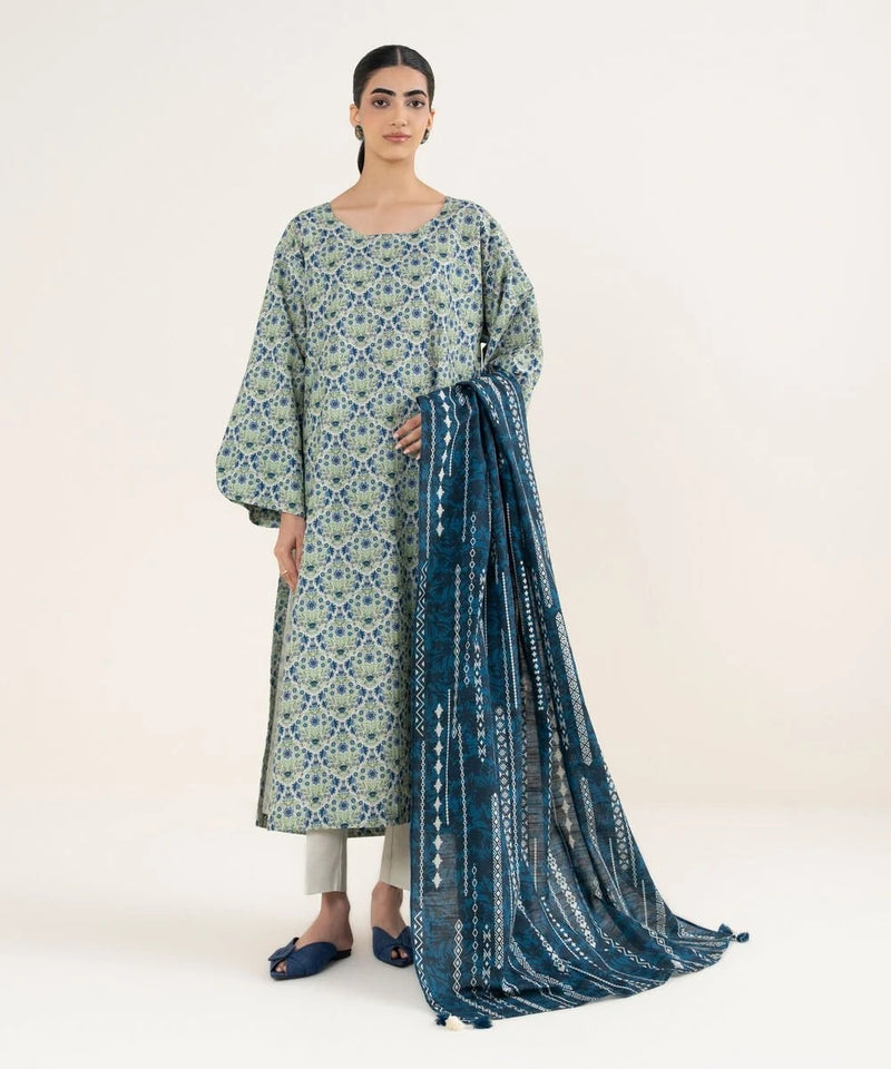 Sapphire Digital Printed Lawn | 3 PC Unstitched | SKU: 0U3PDY25V153 | Dark Beige