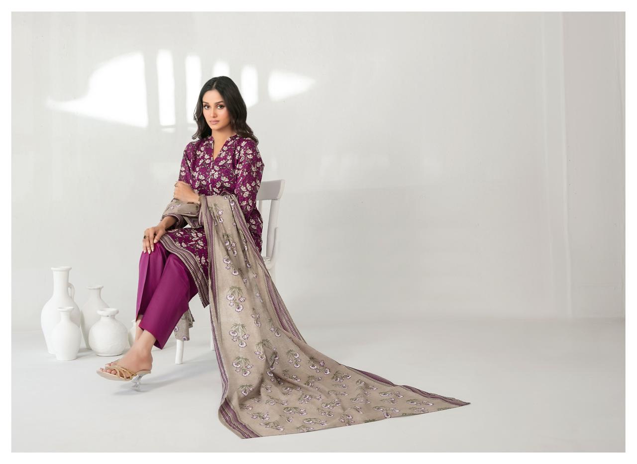 Tawakkal Mehza Un-Stitched Rotary Printed Lawn- Volume 1 Code D-3239 ( Deep Purple)