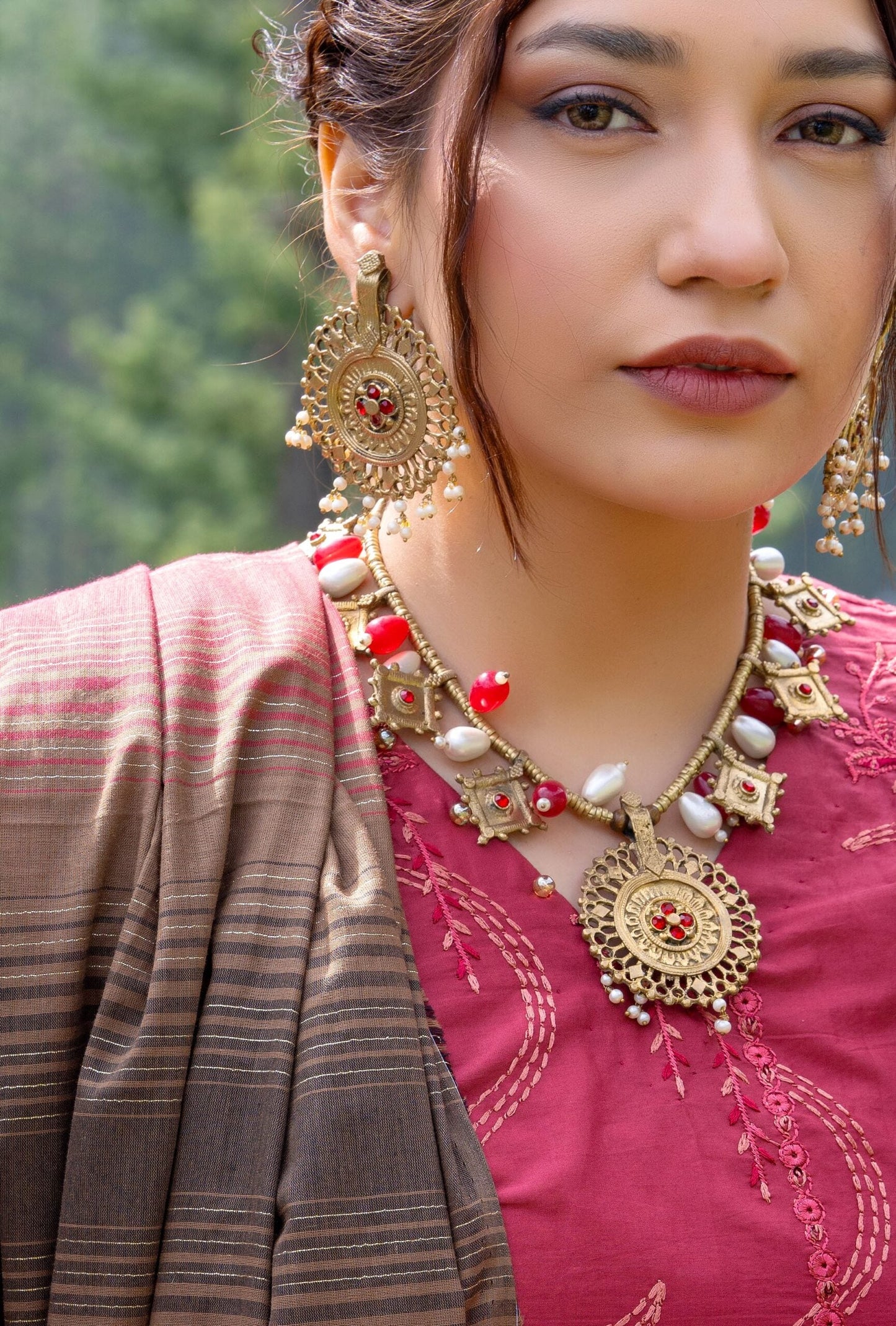 Bella By Aalaya Summer Vol 01 '26 D 01 (UNSTITCHED 3 pcs) - Red - Bristy's Collection