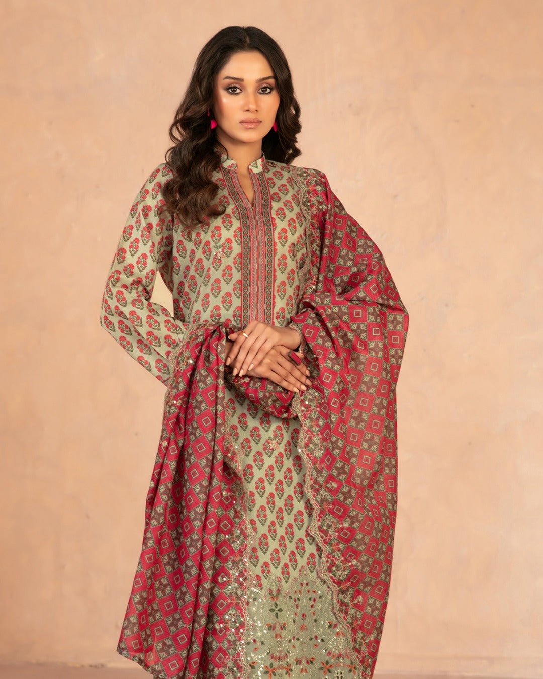 DAALIYA – LAWN 2026 by SHAHID TAWAKKAL - 3 PCS - Un - Stitched - Green - Bristy's Collection