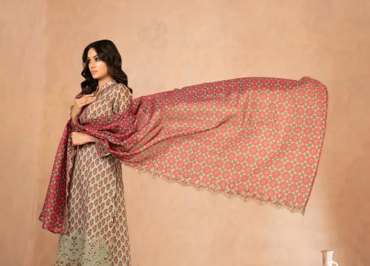DAALIYA – LAWN 2026 by SHAHID TAWAKKAL - 3 PCS - Un - Stitched - Green - Bristy's Collection