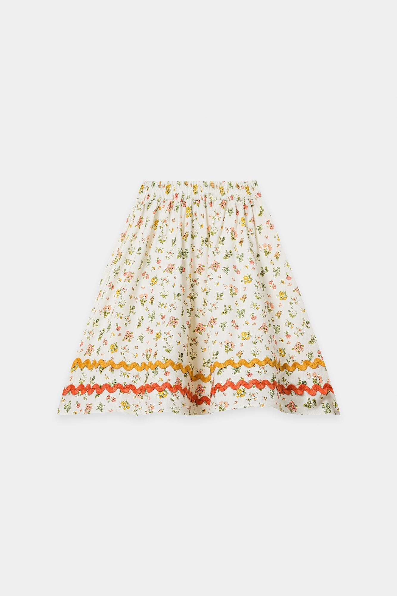 ETHNC Kids - CO - ORD SET - SHIRT - FLARED FIT - SHORT LENGTH SKIRT - White Color - Bristy's Collection
