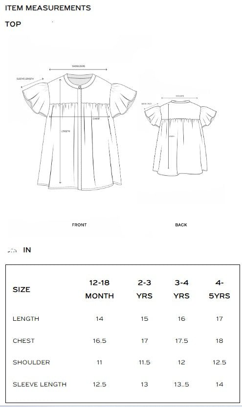 ETHNC Kids - CO - ORD SET - SHIRT - FLARED FIT - SHORT LENGTH SKIRT - White Color - Bristy's Collection