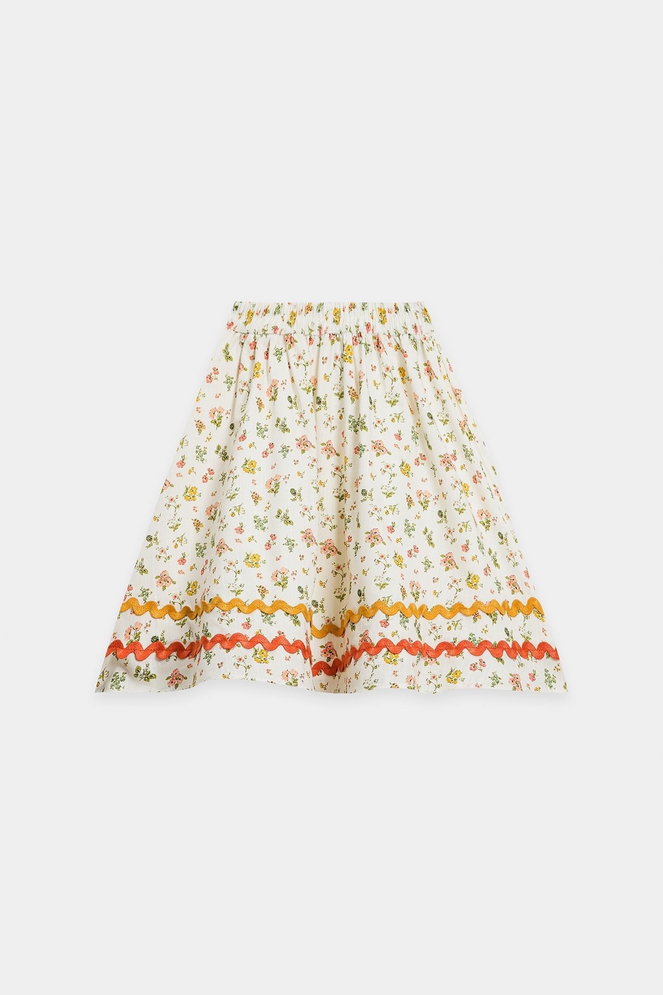 ETHNC Kids - CO - ORD SET - SHIRT - FLARED FIT - SHORT LENGTH SKIRT - White Color - Bristy's Collection