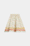 ETHNC Kids - CO - ORD SET - SHIRT - FLARED FIT - SHORT LENGTH SKIRT - White Color - Bristy's Collection