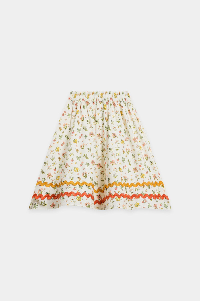ETHNC Kids - CO - ORD SET - SHIRT - FLARED FIT - SHORT LENGTH SKIRT - White Color - Bristy's Collection