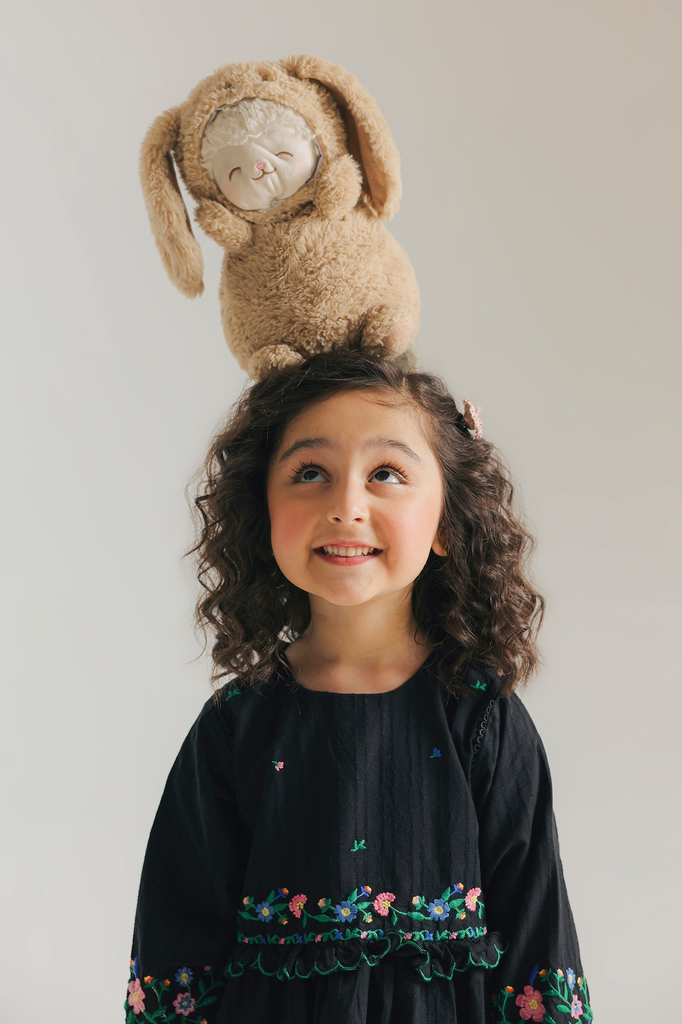 ETHNC Kids - DRESS - DRESS - FLARED FIT - ROUND NECK - QUARTER SLEEVES - SHORT LENGTH - JET BLACK - Bristy's Collection