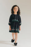 ETHNC Kids - DRESS - DRESS - FLARED FIT - ROUND NECK - QUARTER SLEEVES - SHORT LENGTH - JET BLACK - Bristy's Collection