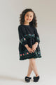 ETHNC Kids - DRESS-DRESS - FLARED FIT - ROUND NECK - QUARTER SLEEVES - SHORT LENGTH-JET BLACK