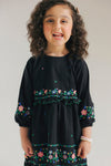 ETHNC Kids - DRESS - DRESS - FLARED FIT - ROUND NECK - QUARTER SLEEVES - SHORT LENGTH - JET BLACK - Bristy's Collection