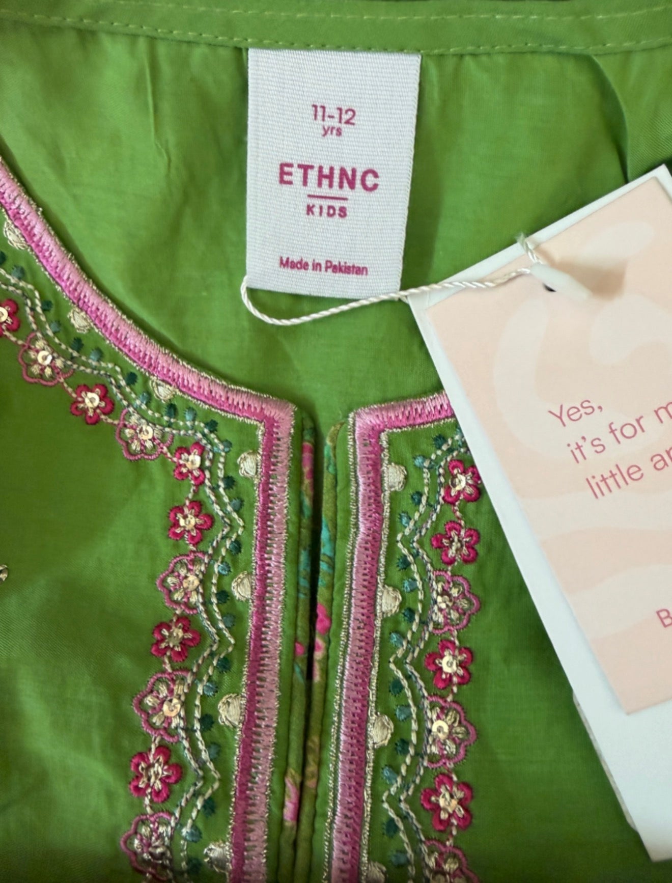 ETHNC Kids Embroidered 2 pcs Stitched Suit - Green - Bristy's Collection