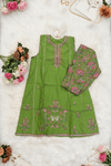 ETHNC Kids Embroidered 2 pcs Stitched Suit - Green - Bristy's Collection
