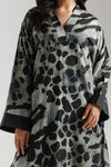 ETHNC - PRINTED SUIT - SHIRT - REALX FIT - V NECK - SHALWAR - GATHERED HEM - JET BLACK | E8069/102/902 - Bristy's Collection