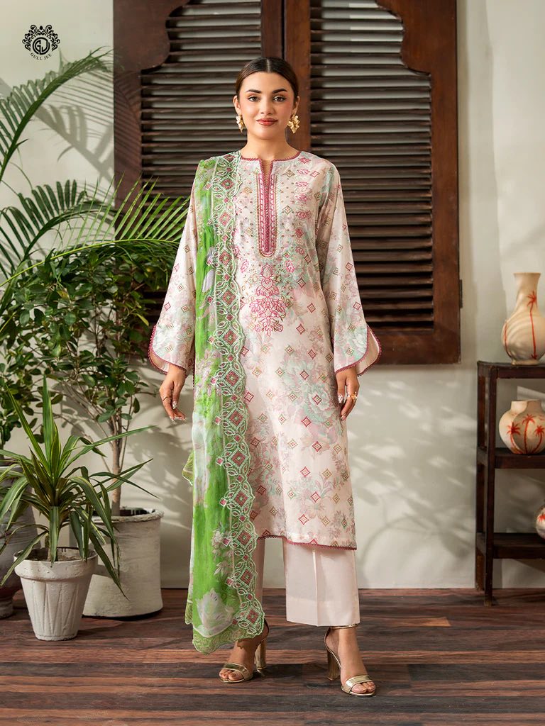 Gulljee Rang Pasand | 3 PC UN - STITCHED | (SHIRT TROUSER & DUPPATA) GRP2519A8 - Bristy's Collection