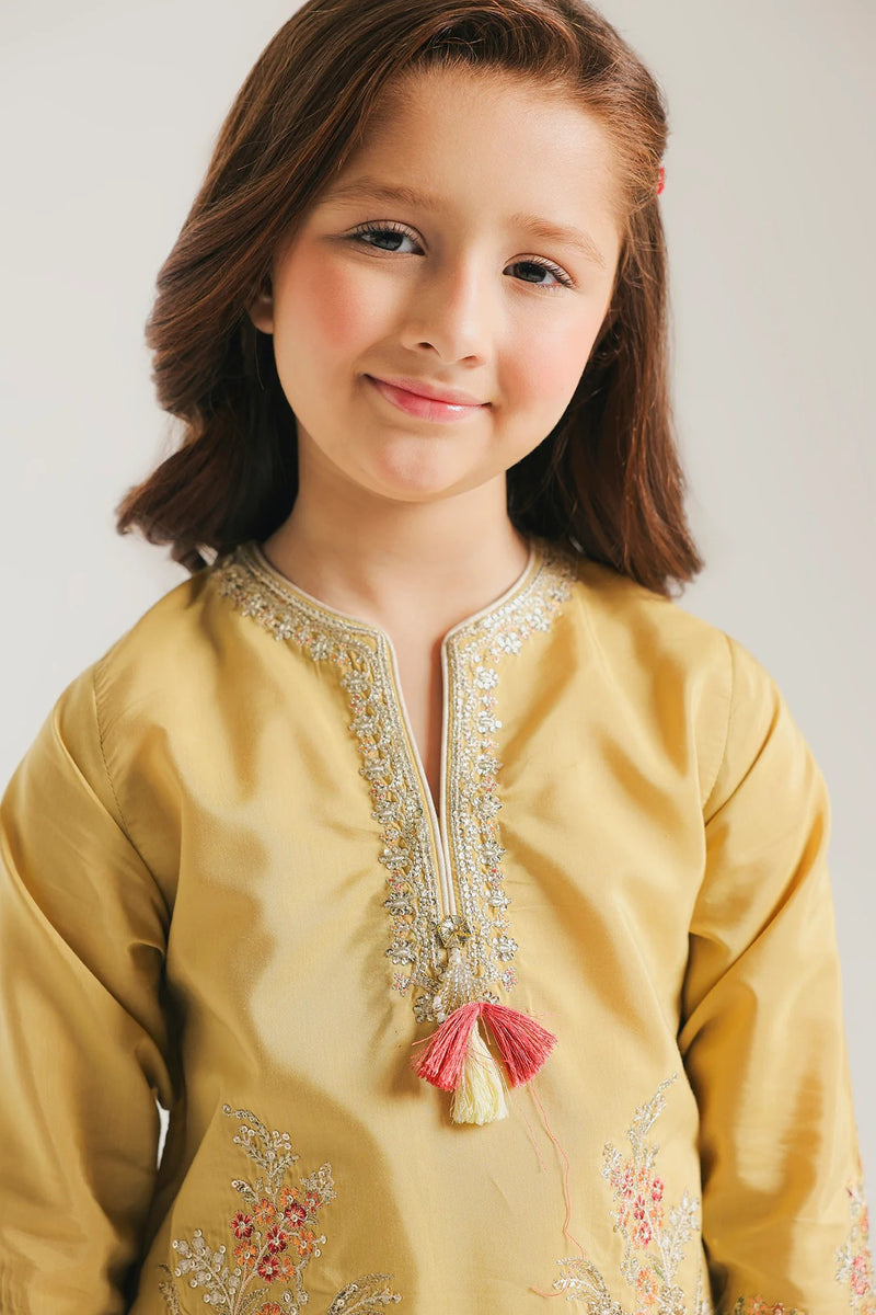 ETHNC Kids Embriodered suit-PALE YELLOW  (E0945404114)