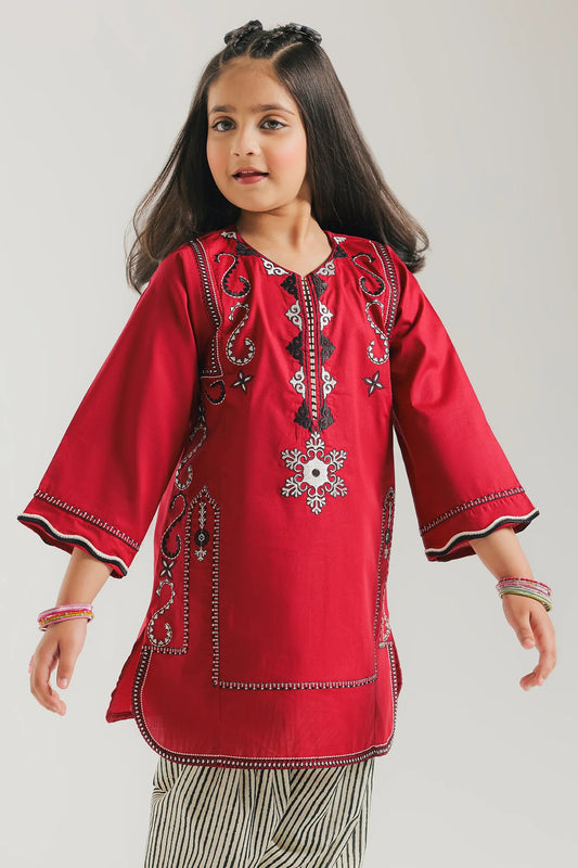 ETHNC Kids Embroidered Suit - WINE | E1568/402/416