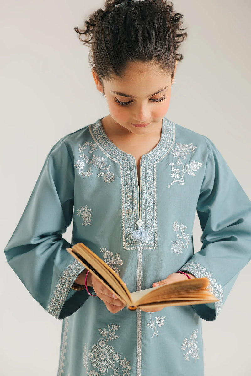 ETHNC Kids -EMBROIDERED SUIT (E1546/402/719 )-Ice Green