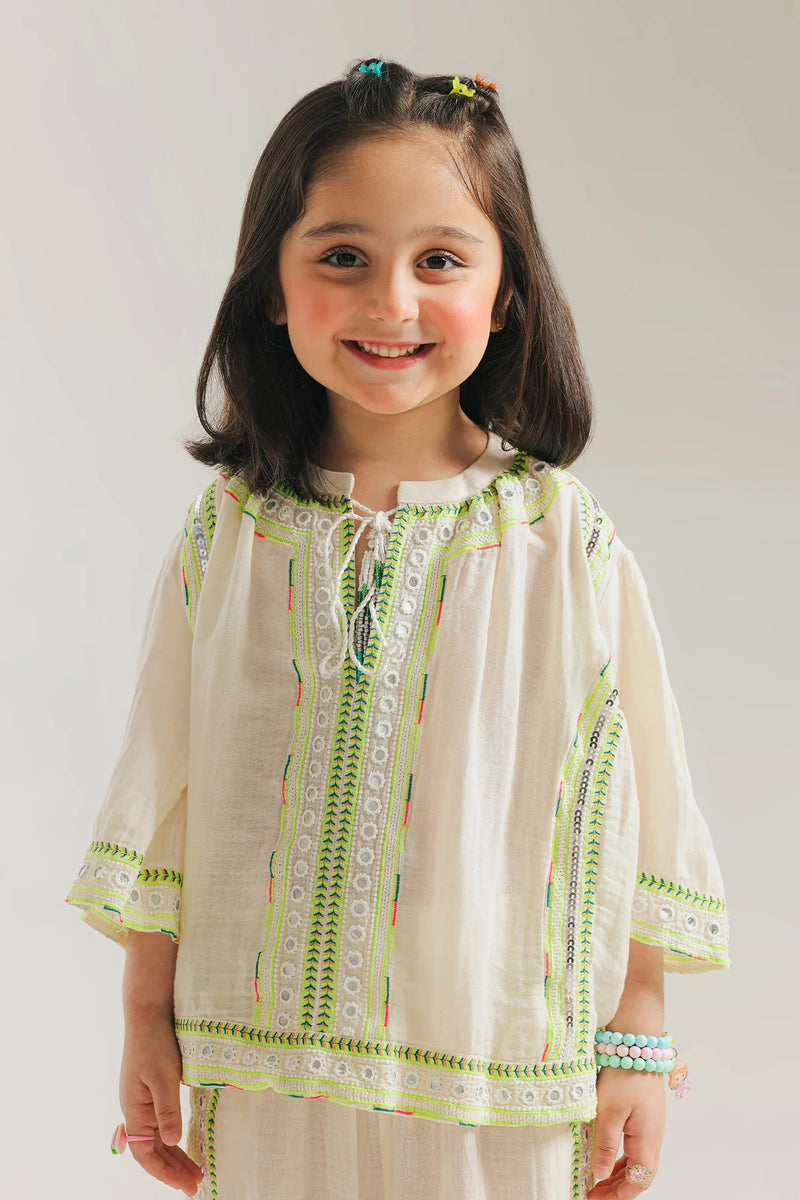 Ethnic Kids - Co-ord Set - Off White E1560 301 002