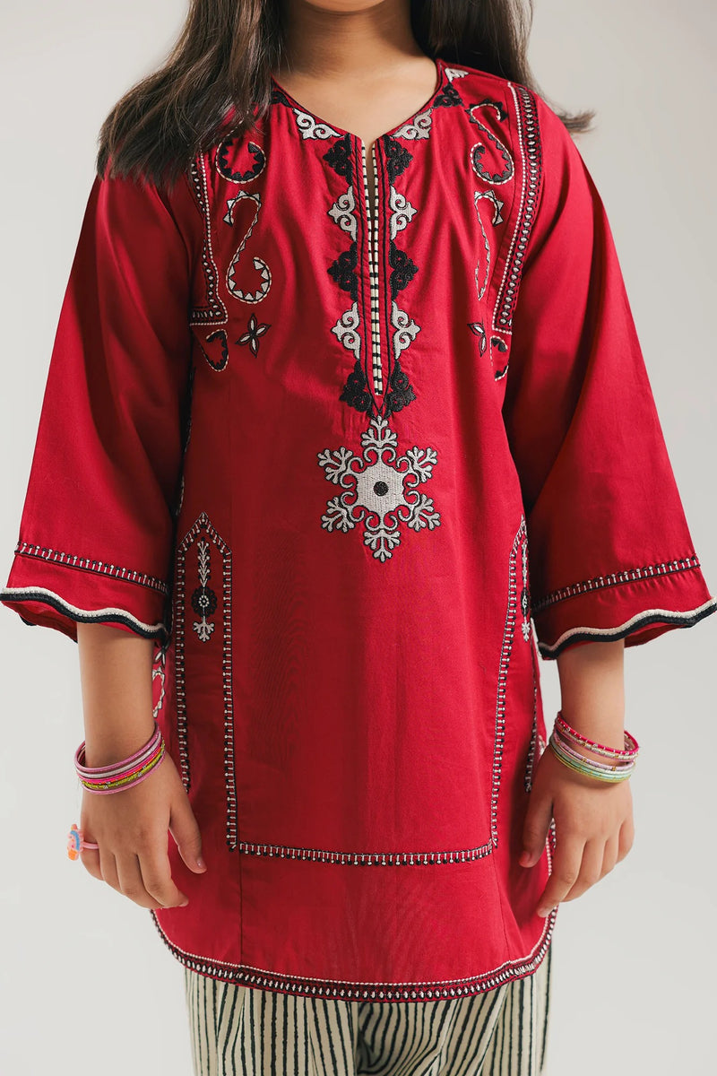 ETHNC Kids Embroidered Suit - WINE | E1568/402/416