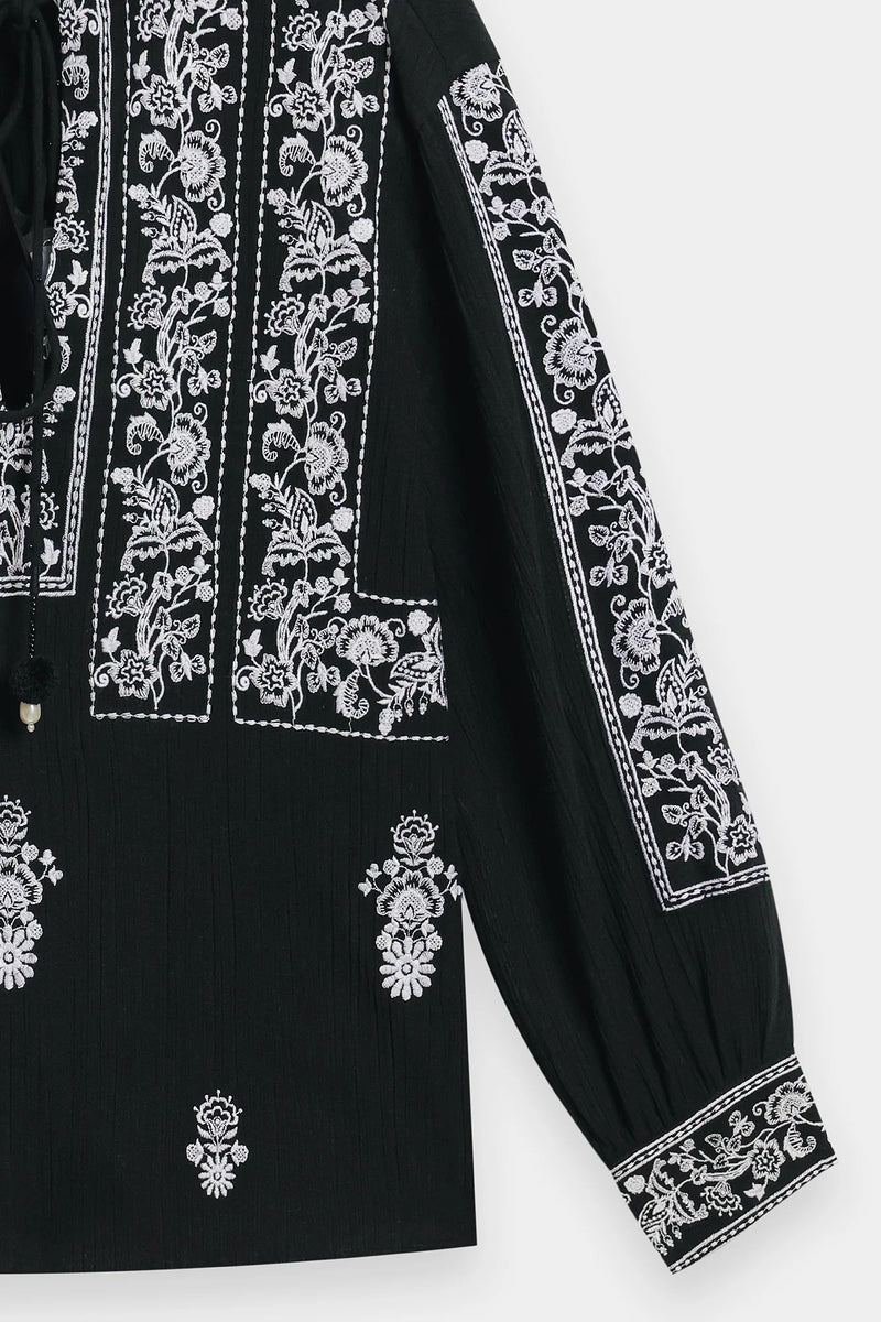 ETHNC Embroidered  Kurti - JET BLACK | S3E0447/119/902