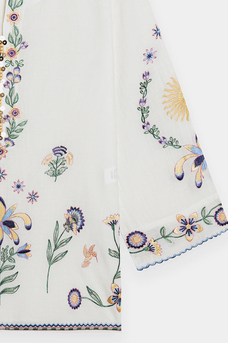 ETHNC Boho Chic Embroidered Kurti White (S3E0541/119/001)