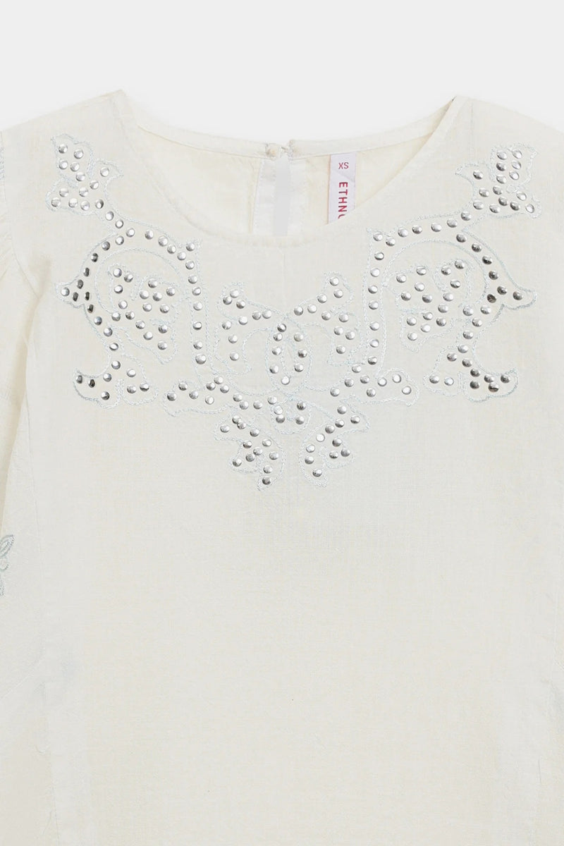 ETHNC Boho Kurti - Lemon Icing (S4E0577/119/004)