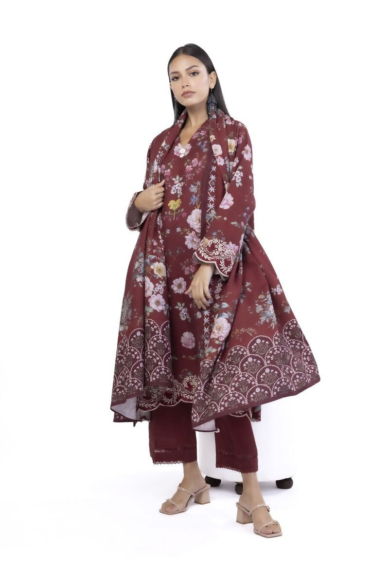 KHAADI-Embroidered | Blended Khaddar Tailored 3 Piece-CV06BST