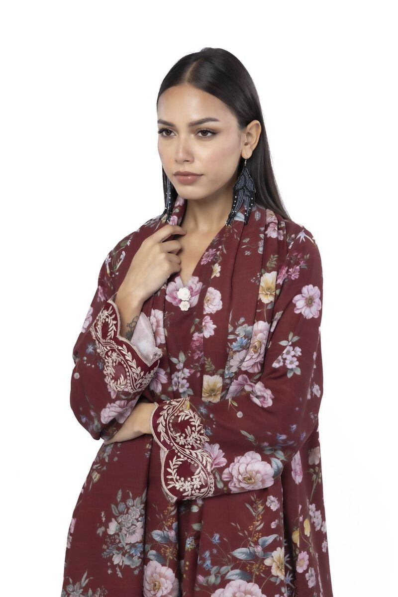 KHAADI-Embroidered | Blended Khaddar Tailored 3 Piece-CV06BST