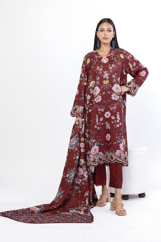 KHAADI-Embroidered | Blended Khaddar Tailored 3 Piece-CV06BST