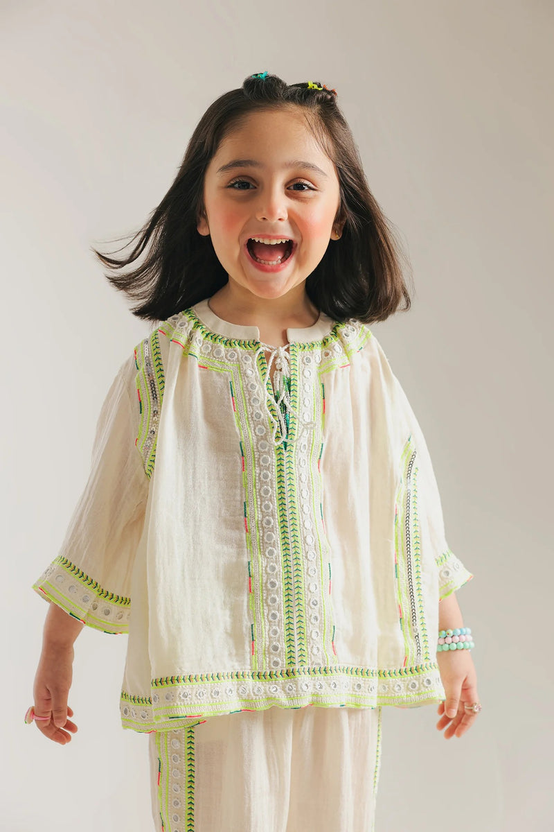 Ethnic Kids - Co-ord Set - Off White E1560 301 002