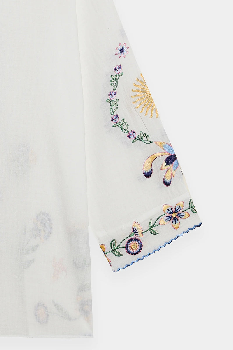 ETHNC Boho Chic Embroidered Kurti White (S3E0541/119/001)