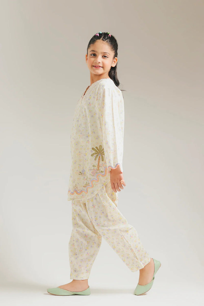 ETHNC Kids Embroidered Suit -Lemon Icing (E1575/402/004)