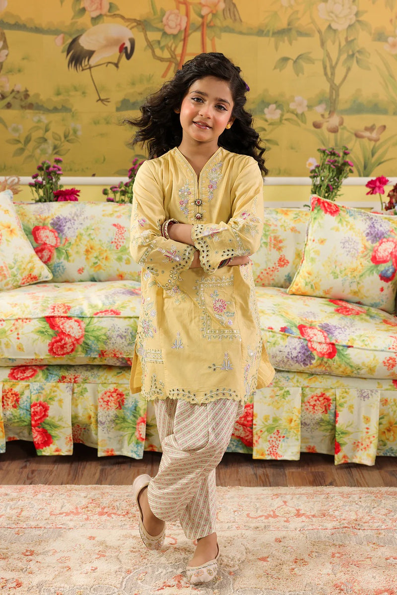 ETHNC Kids Embroidered Suit -PALE YELLOW | E0991/404/226