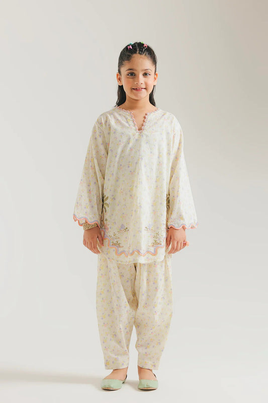 ETHNC Kids Embroidered Suit -Lemon Icing (E1575/402/004)