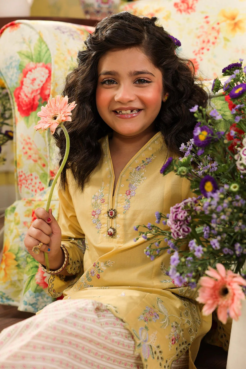 ETHNC Kids Embroidered Suit -PALE YELLOW | E0991/404/226