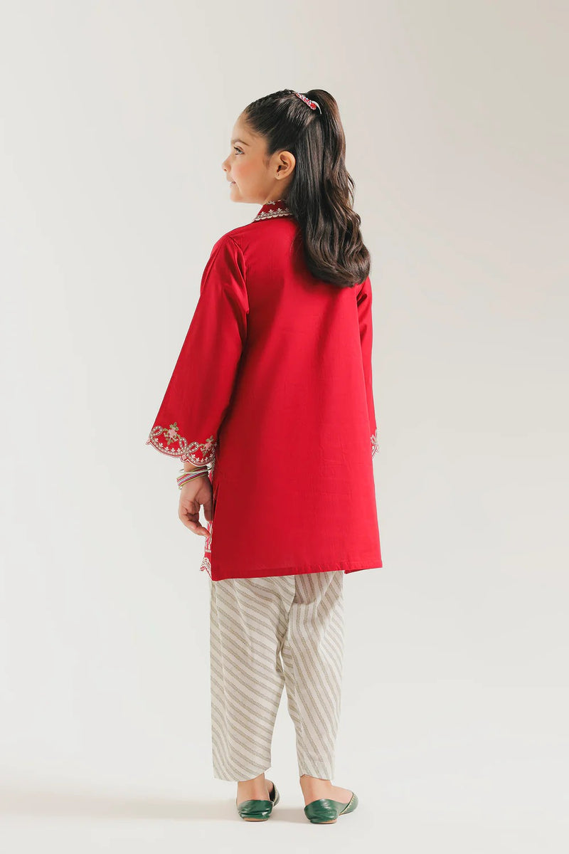 ETHNC Kids Embroidered Suit- BRICK RED | E1001/404/305
