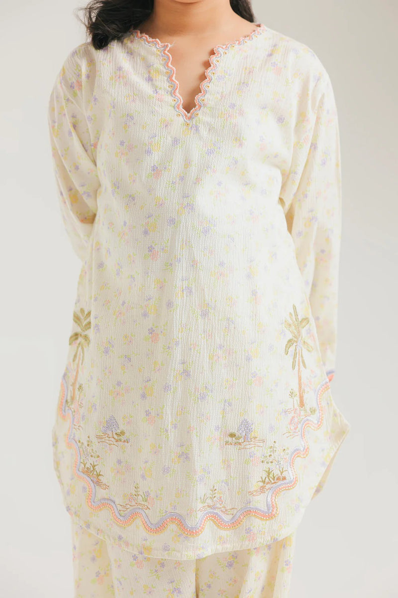 ETHNC Kids Embroidered Suit -Lemon Icing (E1575/402/004)