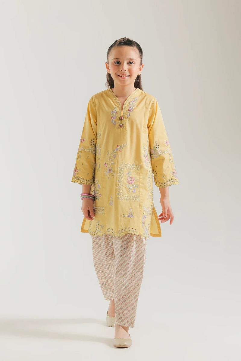 ETHNC Kids Embroidered Suit -PALE YELLOW | E0991/404/226