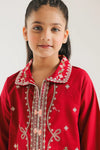 ETHNC Kids Embroidered Suit- BRICK RED | E1001/404/305